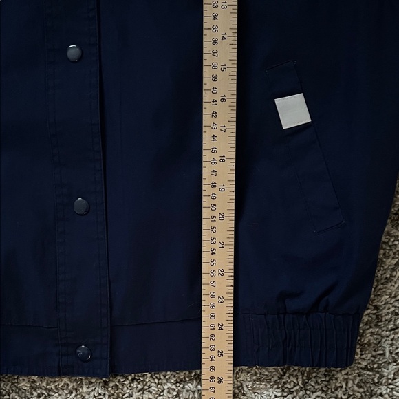 Vintage Current Air Navy Blue with White Accents Bomber Jacket Windbreaker in S - Picture 9 of 14